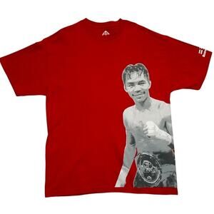Vintage Manny Pacquiao Graphic Tee – Team Pride Champion Shirt – Red – Size XL